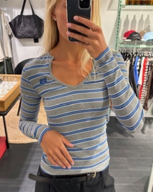 GANNI A1040483 V NECK LONGSLEEVE STRONG BLUE